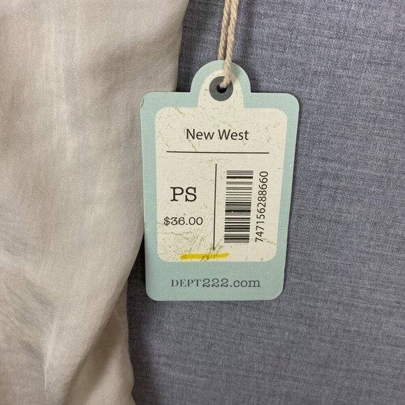 Dept 222 New West Tee Mixed Fabrics Sz PS Light Beige T Shirt You Me Oui - Picture 4 of 7